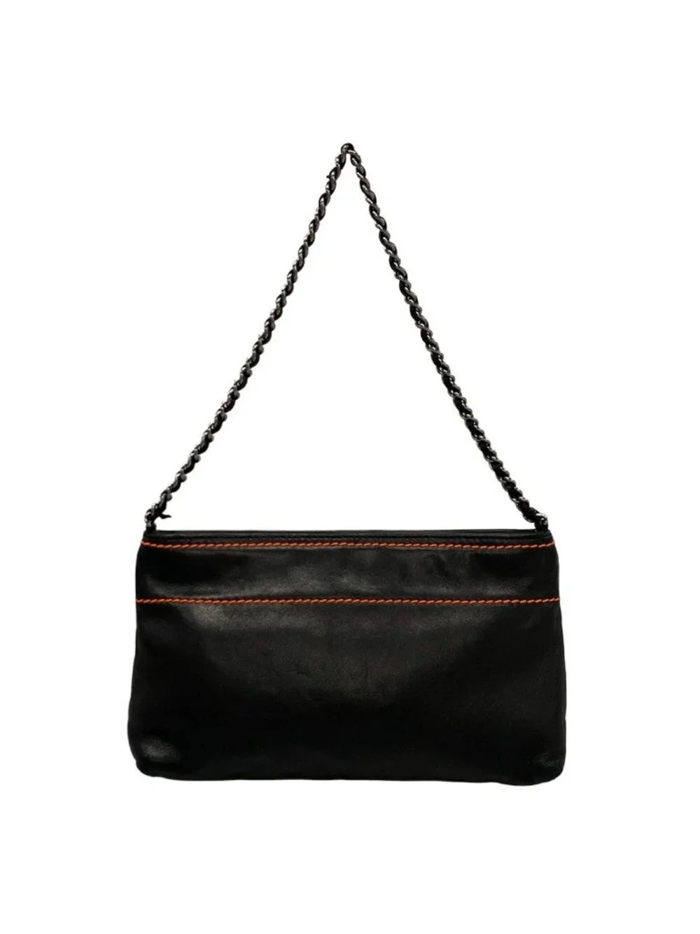 Chanel Handbag Black Silver Chain Handle Lambskin